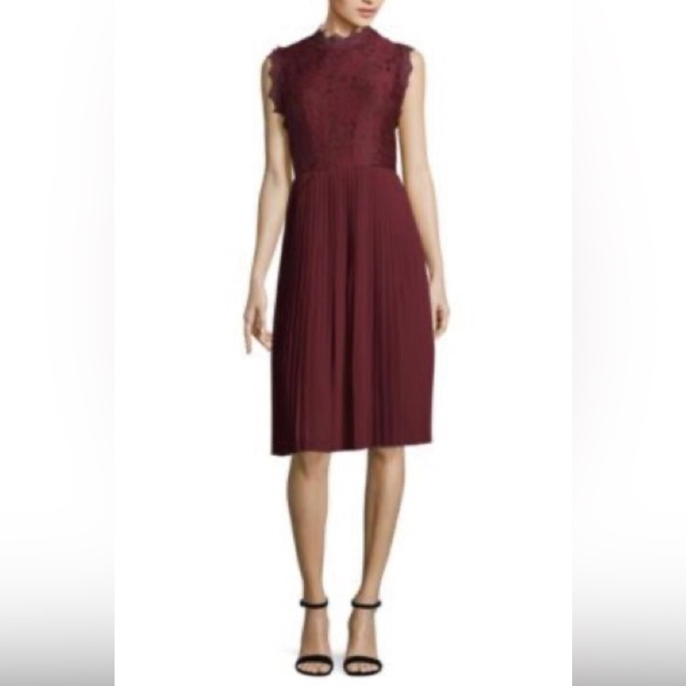 Libby Edelman Burgundy Midi Dress